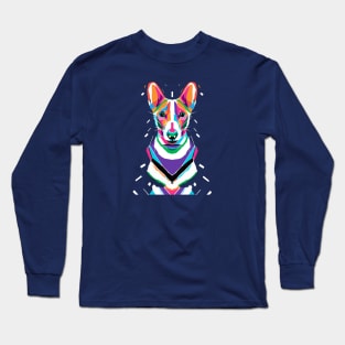 Basenji Dog 90s Vintage Artwork Long Sleeve T-Shirt